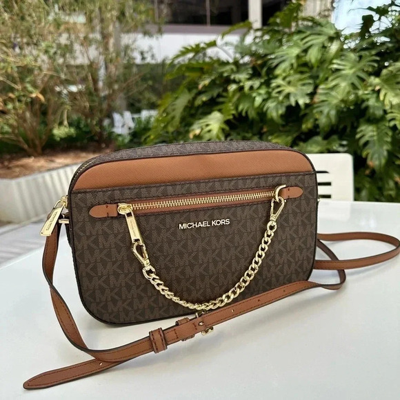 NWT MICHAEL KORS JET SET CROSSBODY BROWN MK BAG - Picture 7 of 10